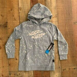 Tony hawk good vibes boy light blue and white paint splatter hoodie sweatshirt k